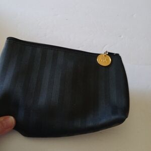 Michael Kors Black Striped Cosmetic Pouch